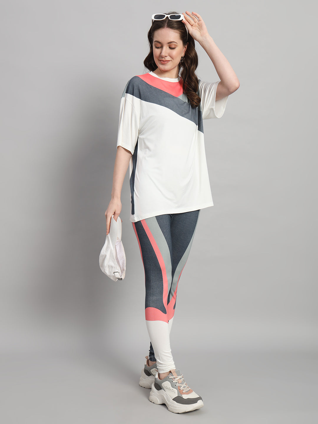 Salmon Colourblock Leggings Set