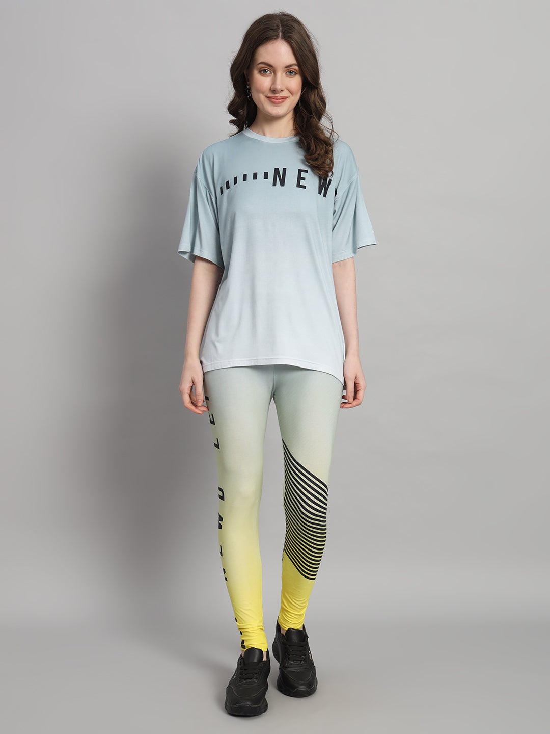 Slate Grey Ombre Print Leggings Set