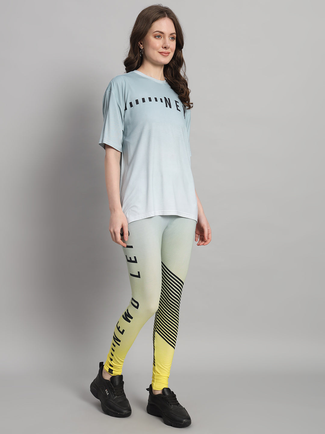 Slate Grey Ombre Print Leggings Set