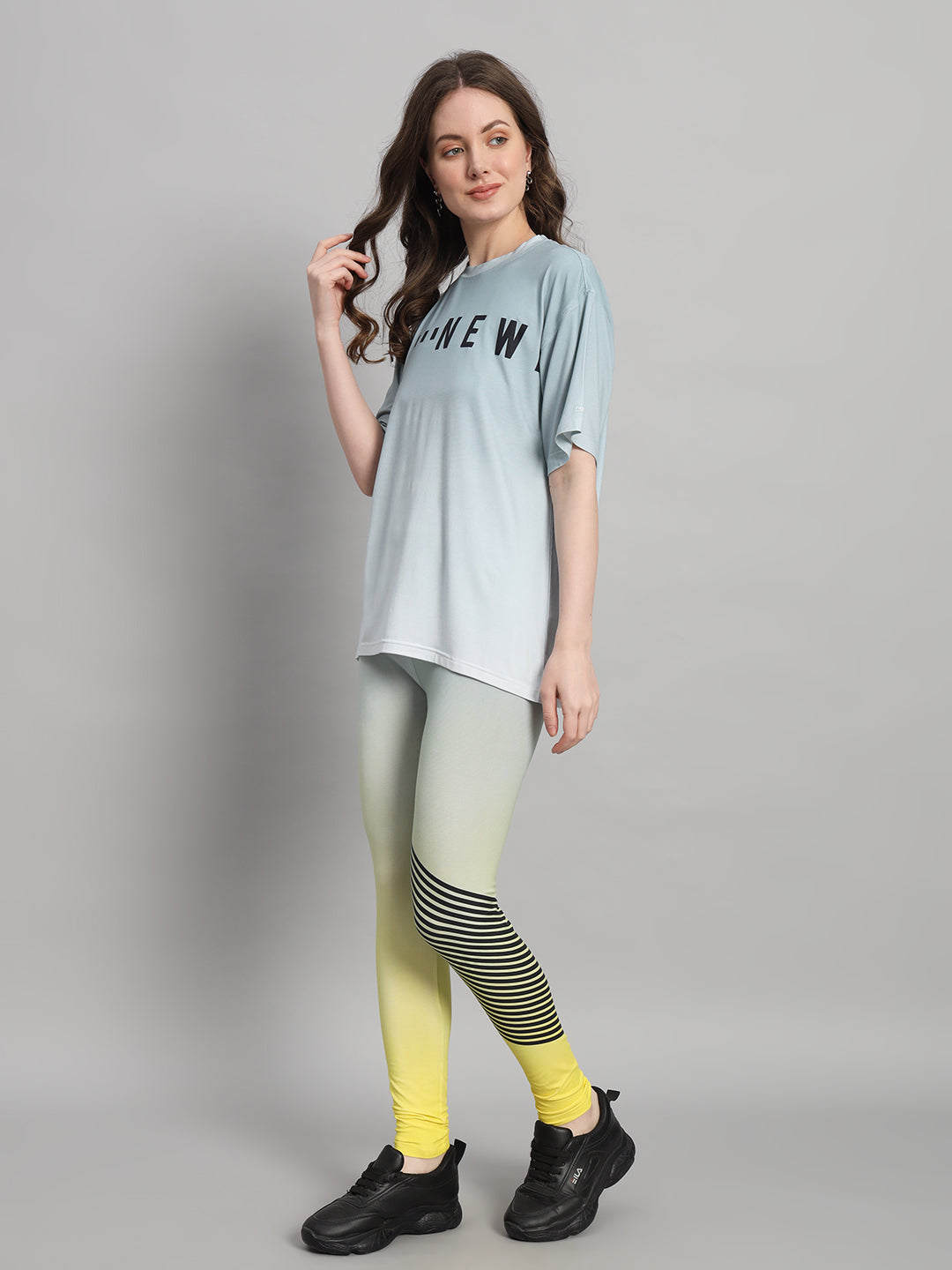 Slate Grey Ombre Print Leggings Set