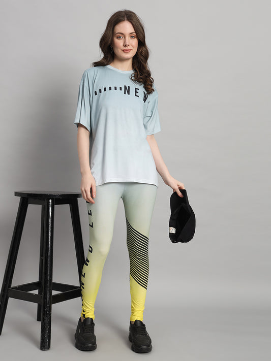 Slate Grey Ombre Print Leggings Set