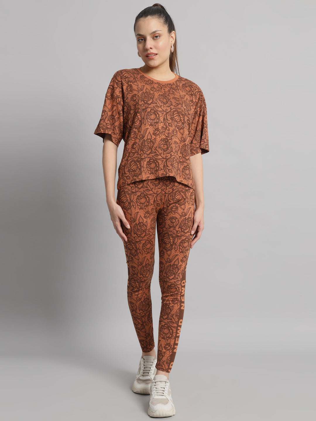 Windsor tan lace print leggings set