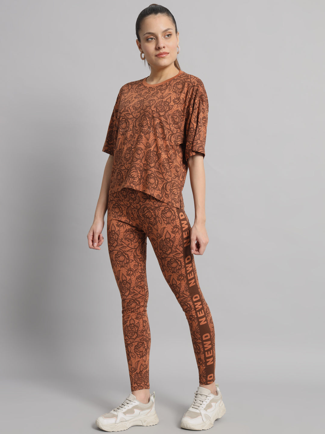 Windsor tan lace print leggings set