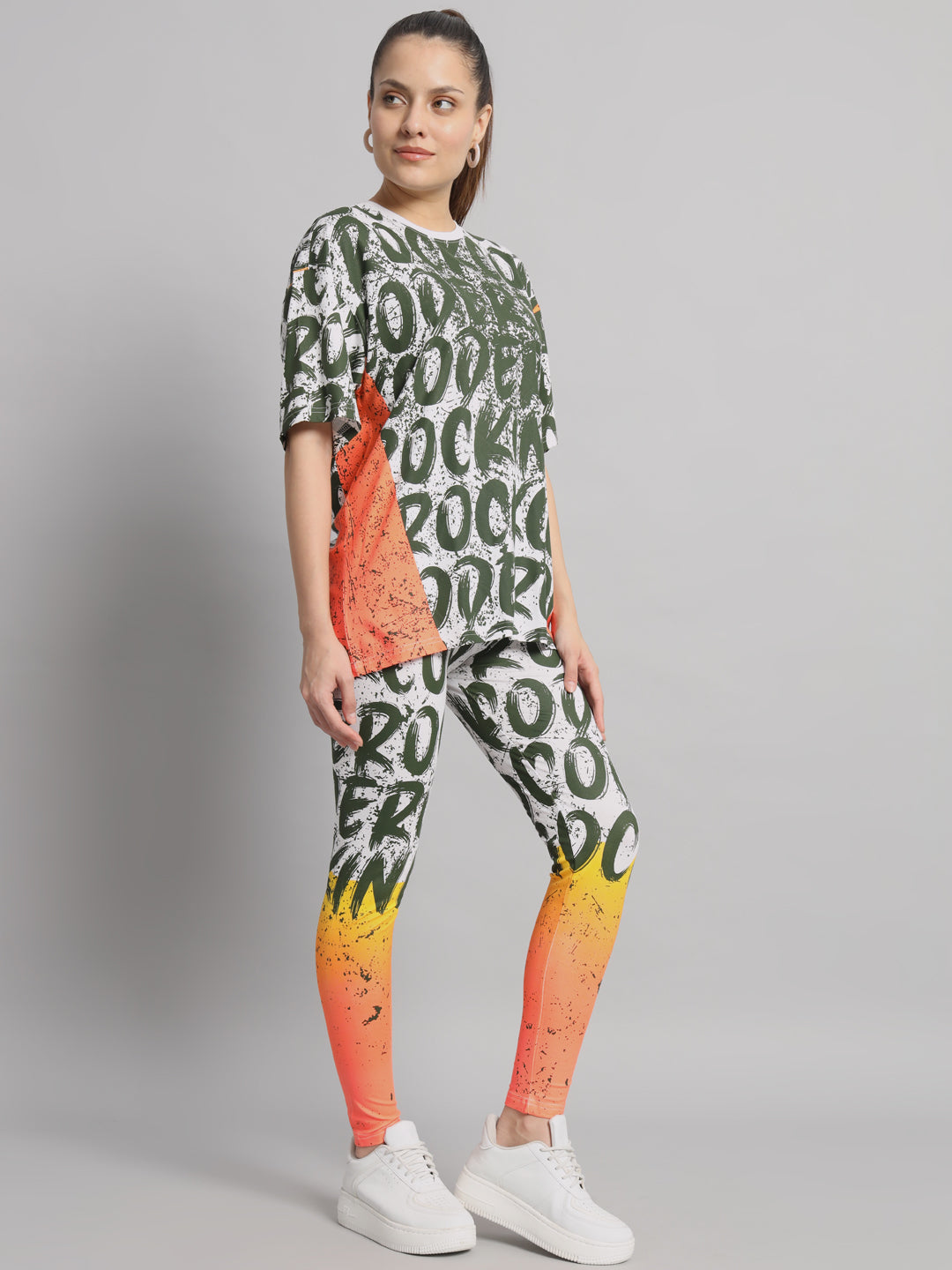 Crocodile rocking print leggings set