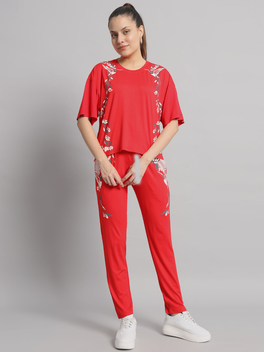 Scarlet bird print athletic set