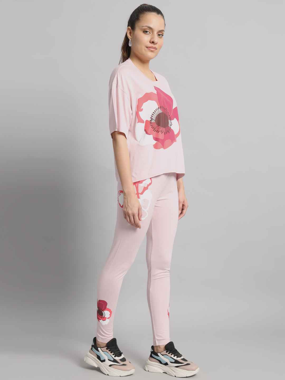 Flamingo poppy leggings set