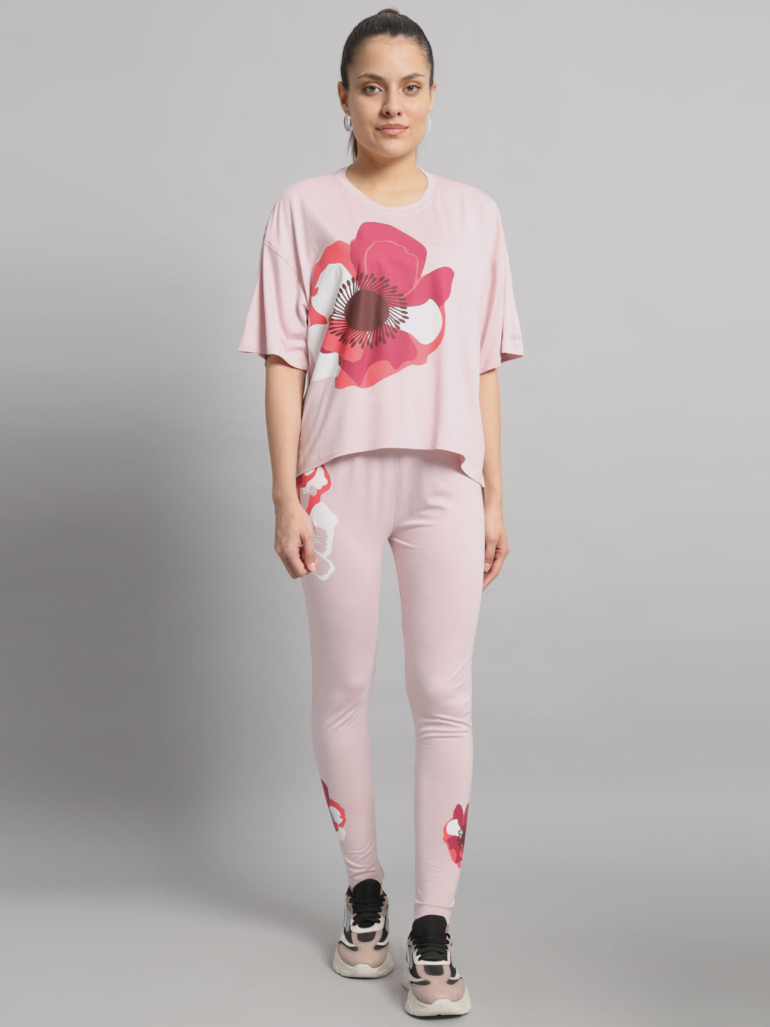 Flamingo poppy leggings set