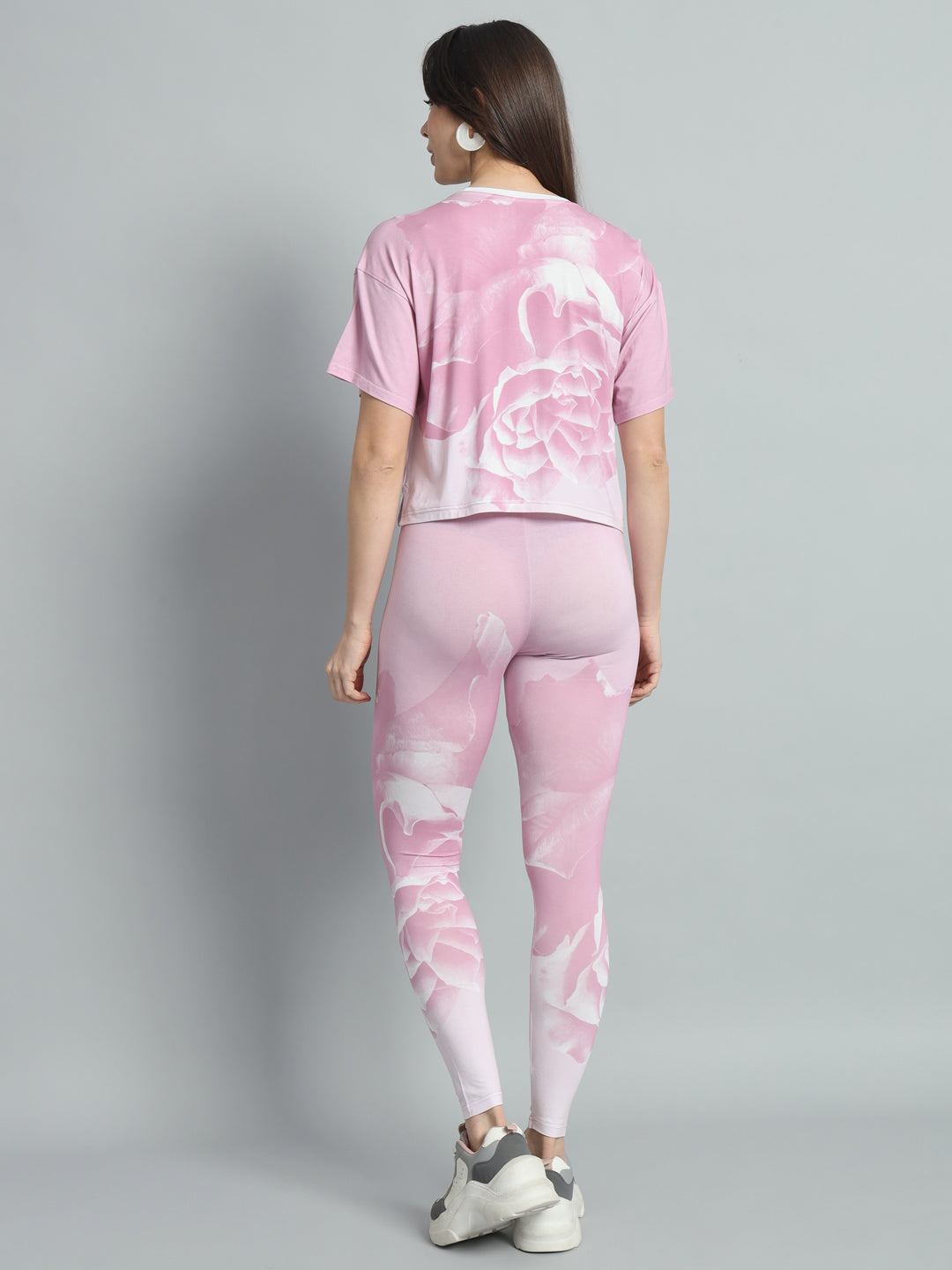 Pink rose leggings set