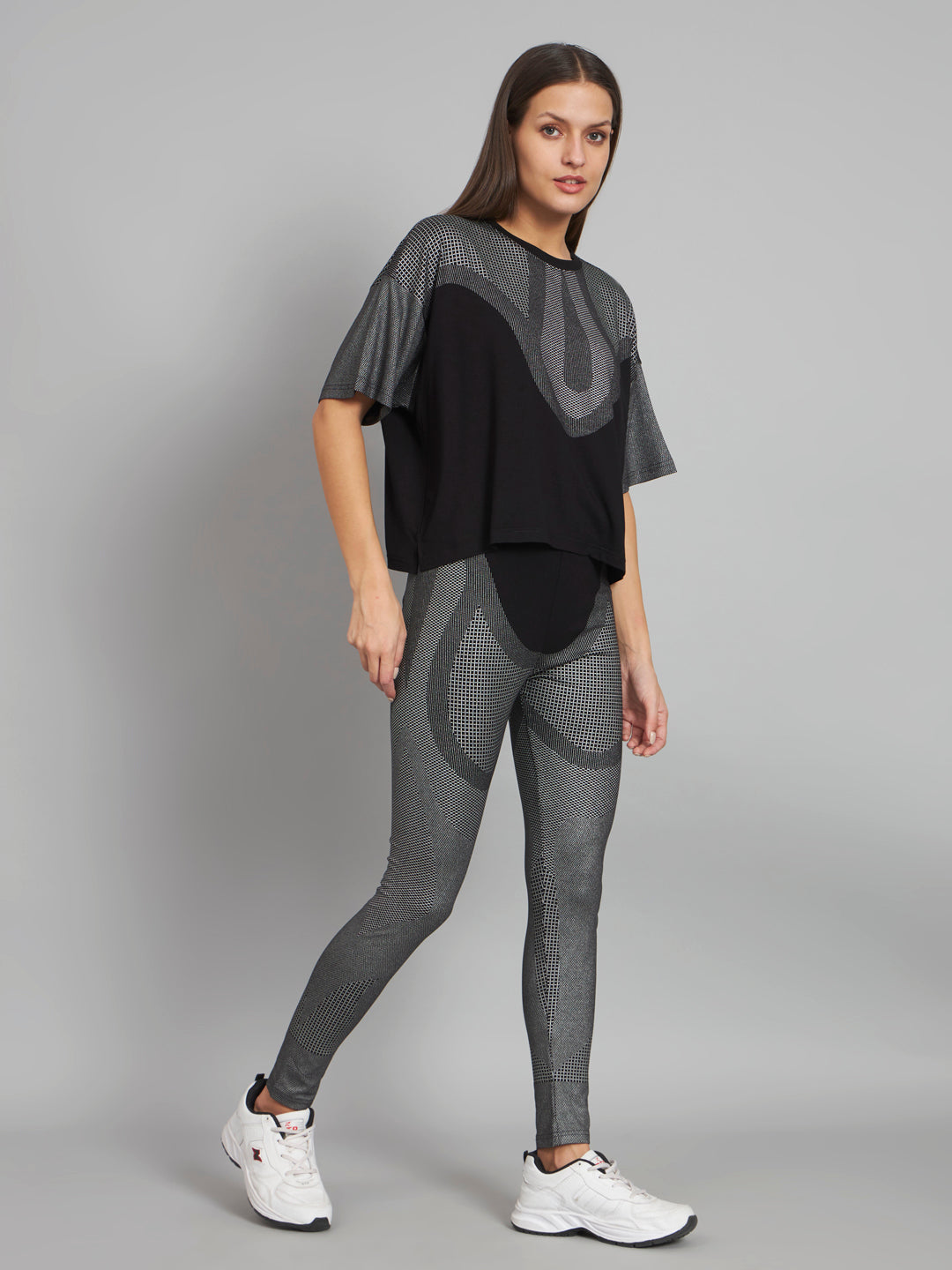 Black flash leggings set