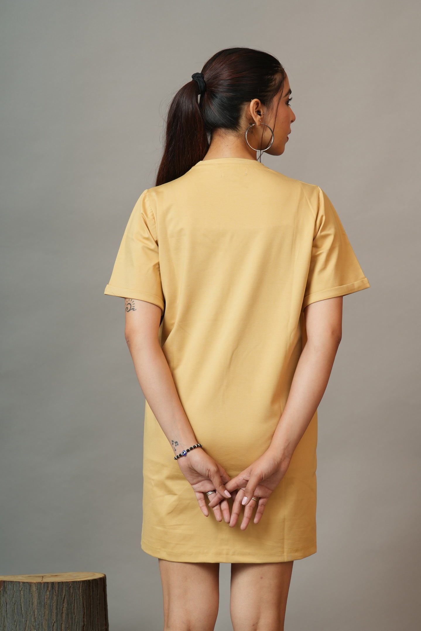 Yellow Blooming T-shirt Dress