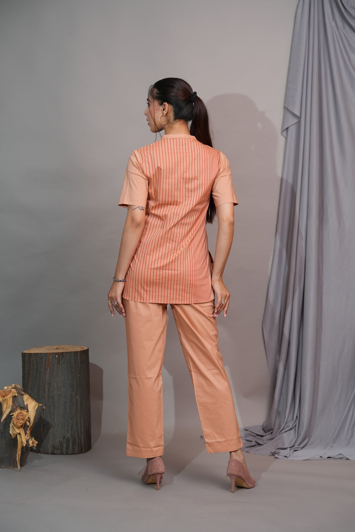 Peach foil highlighted co-ord set