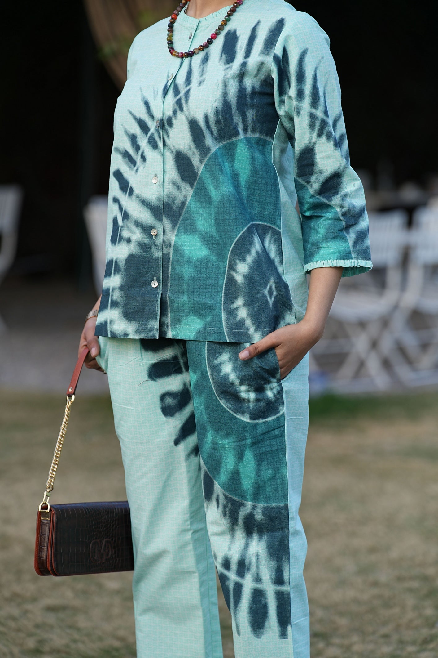 Pale Turquoise Tye-Dye Co-ord Set